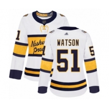 Women's Nashville Predators #51 Austin Watson Authentic White 2020 Winter Classic Hockey Jersey
