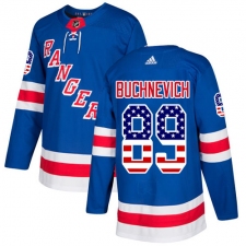 Men's Adidas New York Rangers #89 Pavel Buchnevich Authentic Royal Blue USA Flag Fashion NHL Jersey