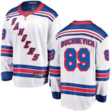 Men's New York Rangers #89 Pavel Buchnevich Fanatics Branded White Away Breakaway NHL Jersey