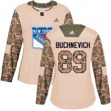 Women's Adidas New York Rangers #89 Pavel Buchnevich Authentic Camo Veterans Day Practice NHL Jersey