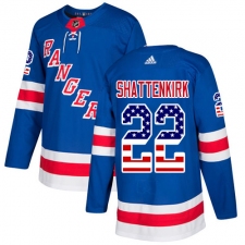 Men's Adidas New York Rangers #22 Kevin Shattenkirk Authentic Royal Blue USA Flag Fashion NHL Jersey