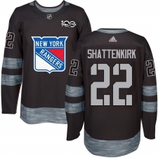 Men's Adidas New York Rangers #22 Kevin Shattenkirk Premier Black 1917-2017 100th Anniversary NHL Jersey
