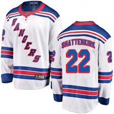 Men's New York Rangers #22 Kevin Shattenkirk Fanatics Branded White Away Breakaway NHL Jersey