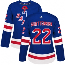 Women's Adidas New York Rangers #22 Kevin Shattenkirk Premier Royal Blue Home NHL Jersey