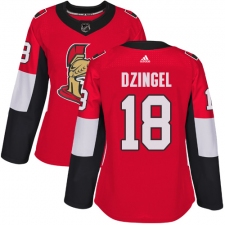 Women's Adidas Ottawa Senators #18 Ryan Dzingel Authentic Red Home NHL Jersey