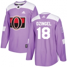 Youth Adidas Ottawa Senators #18 Ryan Dzingel Authentic Purple Fights Cancer Practice NHL Jersey