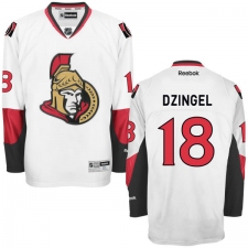 Youth Reebok Ottawa Senators #18 Ryan Dzingel Authentic White Away NHL Jersey