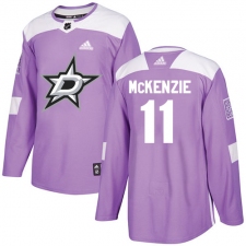 Men's Adidas Dallas Stars #11 Curtis McKenzie Authentic Purple Fights Cancer Practice NHL Jersey