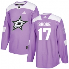 Men's Adidas Dallas Stars #17 Devin Shore Authentic Purple Fights Cancer Practice NHL Jersey
