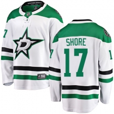 Men's Dallas Stars #17 Devin Shore Authentic White Away Fanatics Branded Breakaway NHL Jersey