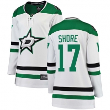 Women's Dallas Stars #17 Devin Shore Authentic White Away Fanatics Branded Breakaway NHL Jersey