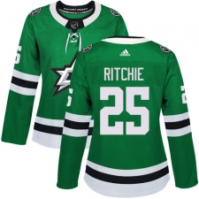 Women's Adidas Dallas Stars #25 Brett Ritchie Authentic Green Home NHL Jersey