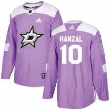 Men's Adidas Dallas Stars #10 Martin Hanzal Authentic Purple Fights Cancer Practice NHL Jersey