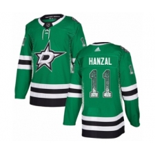 Men's Adidas Dallas Stars #11 Martin Hanzal Authentic Green Drift Fashion NHL Jersey