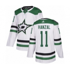 Men's Adidas Dallas Stars #11 Martin Hanzal Authentic White Away NHL Jersey