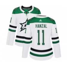 Women's Adidas Dallas Stars #11 Martin Hanzal Authentic White Away NHL Jersey