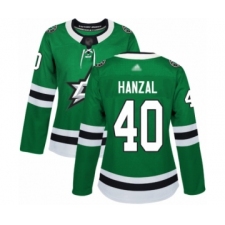 Women's Dallas Stars #40 Martin Hanzal Authentic Green Home Hockey Jersey