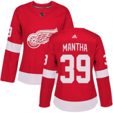 Women's Adidas Detroit Red Wings #39 Anthony Mantha Authentic Red Home NHL Jersey