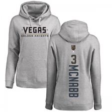 NHL Women's Adidas Vegas Golden Knights #3 Brayden McNabb Gray Backer Pullover Hoodie