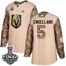 Youth Adidas Vegas Golden Knights #5 Deryk Engelland Authentic Camo Veterans Day Practice 2018 Stanley Cup Final NHL Jersey