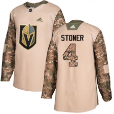 Men's Adidas Vegas Golden Knights #4 Clayton Stoner Authentic Camo Veterans Day Practice NHL Jersey