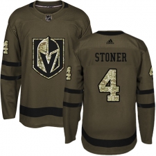 Men's Adidas Vegas Golden Knights #4 Clayton Stoner Authentic Green Salute to Service NHL Jersey