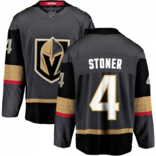 Men's Vegas Golden Knights #4 Clayton Stoner Authentic Black Home Fanatics Branded Breakaway NHL Jersey