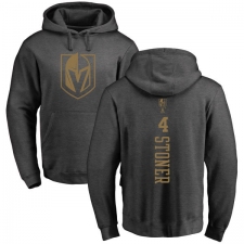 NHL Adidas Vegas Golden Knights #4 Clayton Stoner Charcoal One Color Backer Pullover Hoodie