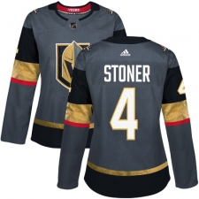 Women's Adidas Vegas Golden Knights #4 Clayton Stoner Authentic Gray Home NHL Jersey
