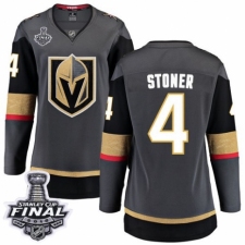 Women's Vegas Golden Knights #4 Clayton Stoner Authentic Black Home Fanatics Branded Breakaway 2018 Stanley Cup Final NHL Jersey
