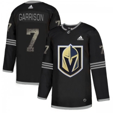 Men's Adidas Vegas Golden Knights #7 Jason Garrison Black Authentic Classic Stitched NHL Jersey