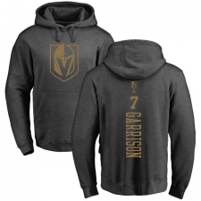 NHL Adidas Vegas Golden Knights #7 Jason Garrison Charcoal One Color Backer Pullover Hoodie