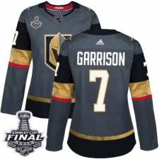 Women's Adidas Vegas Golden Knights #7 Jason Garrison Authentic Gray Home 2018 Stanley Cup Final NHL Jersey