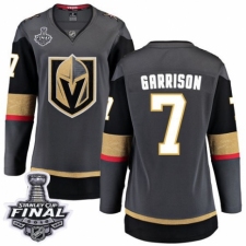 Women's Vegas Golden Knights #7 Jason Garrison Authentic Black Home Fanatics Branded Breakaway 2018 Stanley Cup Final NHL Jersey