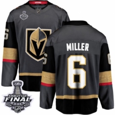 Men's Vegas Golden Knights #6 Colin Miller Authentic Black Home Fanatics Branded Breakaway 2018 Stanley Cup Final NHL Jersey