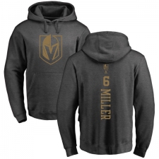 NHL Adidas Vegas Golden Knights #6 Colin Miller Charcoal One Color Backer Pullover Hoodie