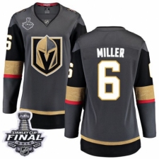 Women's Vegas Golden Knights #6 Colin Miller Authentic Black Home Fanatics Branded Breakaway 2018 Stanley Cup Final NHL Jersey