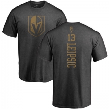 NHL Adidas Vegas Golden Knights #13 Brendan Leipsic Charcoal One Color Backer T-Shirt