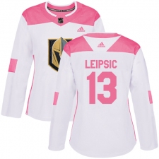 Women's Adidas Vegas Golden Knights #13 Brendan Leipsic Authentic White/Pink Fashion NHL Jersey
