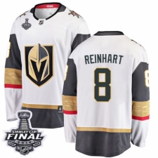Men's Vegas Golden Knights #8 Griffin Reinhart Authentic White Away Fanatics Branded Breakaway 2018 Stanley Cup Final NHL Jersey