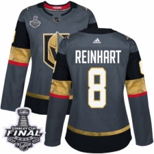 Women's Adidas Vegas Golden Knights #8 Griffin Reinhart Authentic Gray Home 2018 Stanley Cup Final NHL Jersey