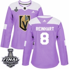 Women's Adidas Vegas Golden Knights #8 Griffin Reinhart Authentic Purple Fights Cancer Practice 2018 Stanley Cup Final NHL Jersey