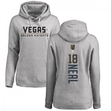 NHL Women's Adidas Vegas Golden Knights #18 James Neal Gray Backer Pullover Hoodie