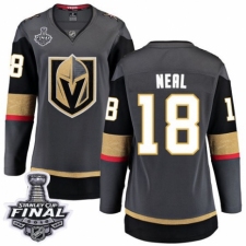 Women's Vegas Golden Knights #18 James Neal Authentic Black Home Fanatics Branded Breakaway 2018 Stanley Cup Final NHL Jersey