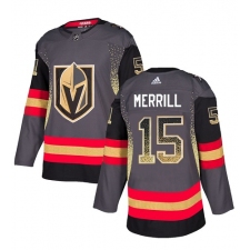 Men's Adidas Vegas Golden Knights #15 Jon Merrill Authentic Black Drift Fashion NHL Jersey