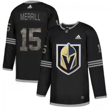 Men's Adidas Vegas Golden Knights #15 Jon Merrill Black Authentic Classic Stitched NHL Jersey