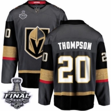 Men's Vegas Golden Knights #20 Paul Thompson Authentic Black Home Fanatics Branded Breakaway 2018 Stanley Cup Final NHL Jersey