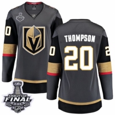 Women's Vegas Golden Knights #20 Paul Thompson Authentic Black Home Fanatics Branded Breakaway 2018 Stanley Cup Final NHL Jersey
