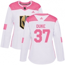 Women's Adidas Vegas Golden Knights #37 Reid Duke Authentic White/Pink Fashion NHL Jersey