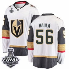 Men's Vegas Golden Knights #56 Erik Haula Authentic White Away Fanatics Branded Breakaway 2018 Stanley Cup Final NHL Jersey